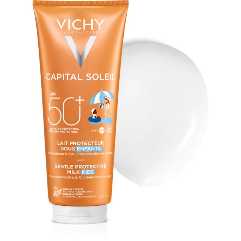 Vichy Capital Soleil Gentle Milk védő tej gyermekeknek arcra és testre SPF 50 300 ml