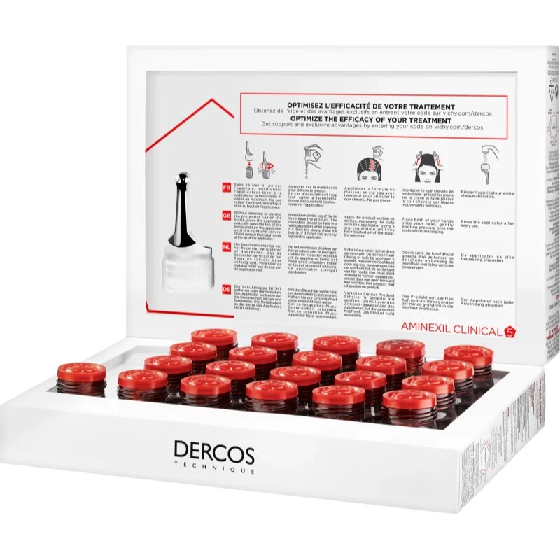 Vichy Dercos Aminexil Clinical 5 célzott ápolás hajhullás ellen hölgyeknek 21x6 ml