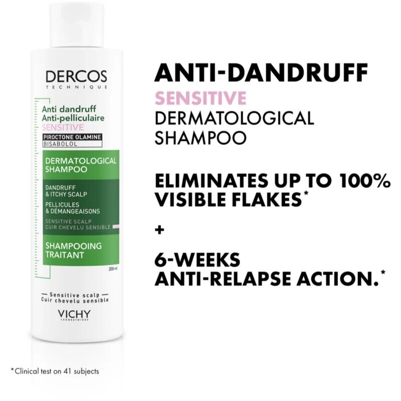Vichy Dercos Anti-Dandruff Sensitive nyugtató sampon érzékeny bőrre korpásodás ellen 200 ml