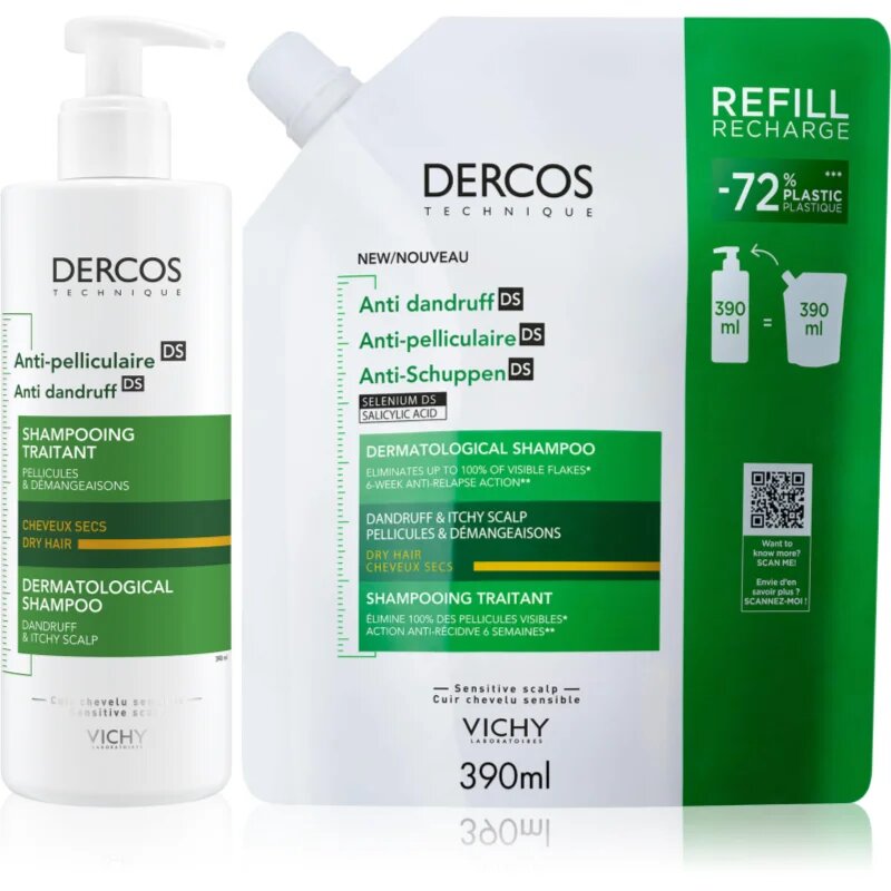 Vichy Dercos Anti-Dandruff szett korpásodás ellen száraz hajra