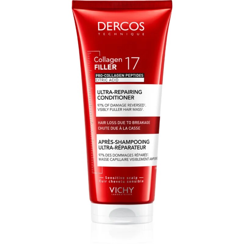 Vichy Dercos Collagen Filler 17 intenzíven regeneráló kondicionáló 200 ml