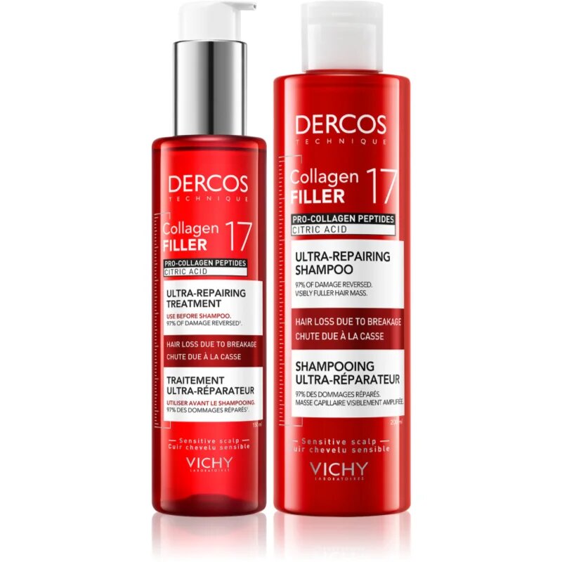 Vichy Dercos Collagen Filler 17 szett kihullásra hajlamos legyengült hajra