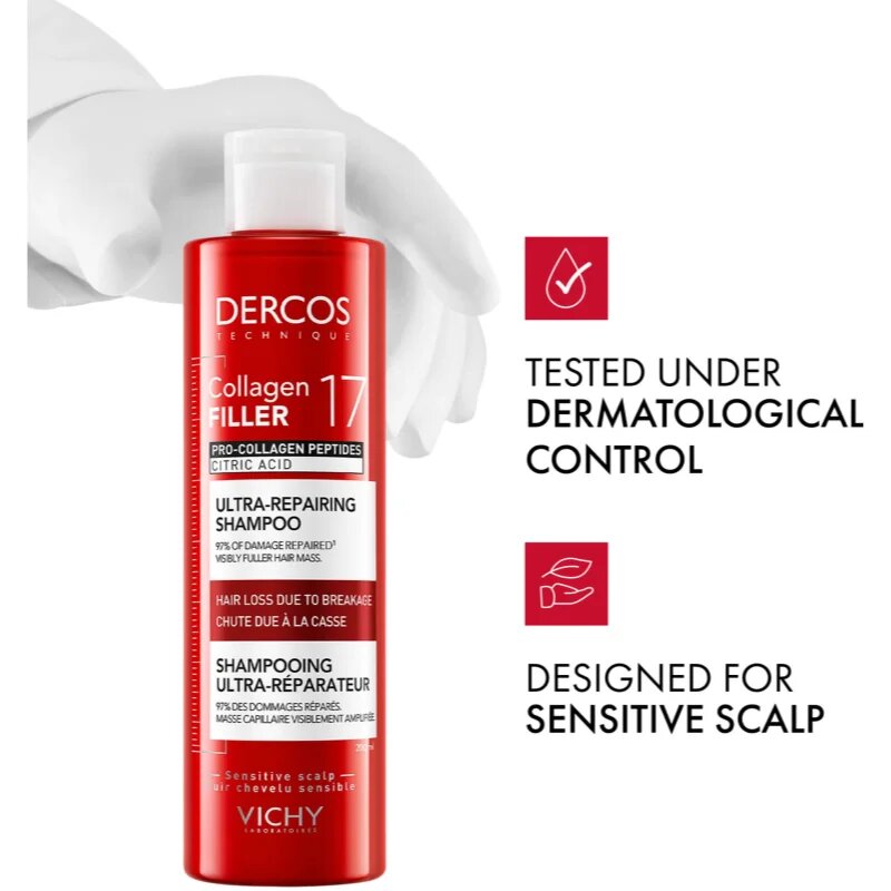 Vichy Dercos Collagen Filler 17 szett kihullásra hajlamos legyengült hajra