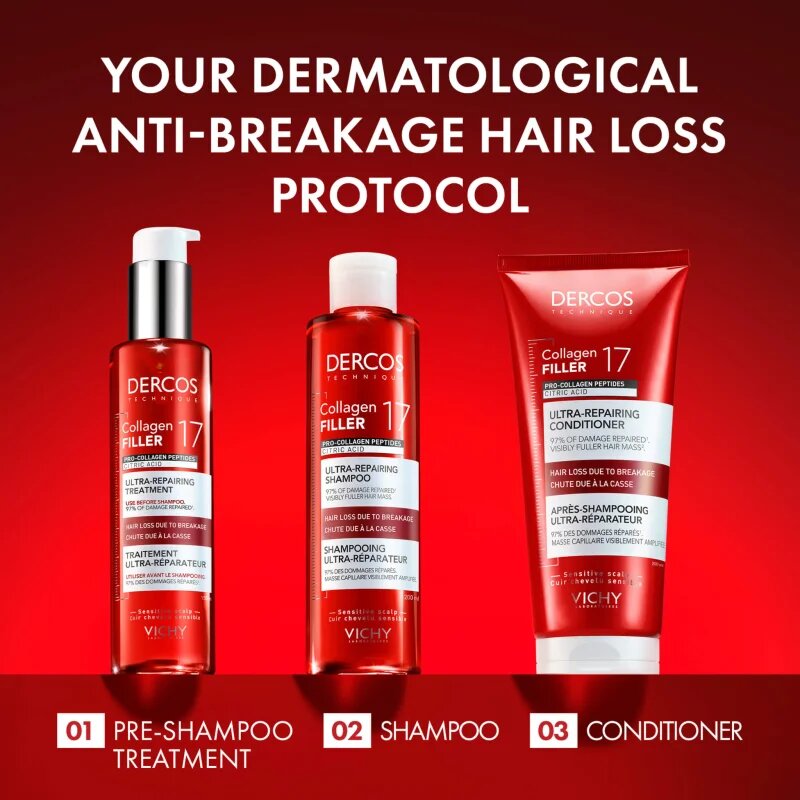 Vichy Dercos Collagen Filler 17 szett kihullásra hajlamos legyengült hajra