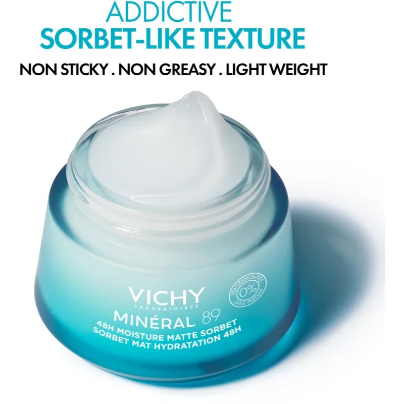 Vichy Minéral 89 Moisture Matte Sorbet szorbet krém kombinált és zsíros bőrre parfümmentes 50 ml