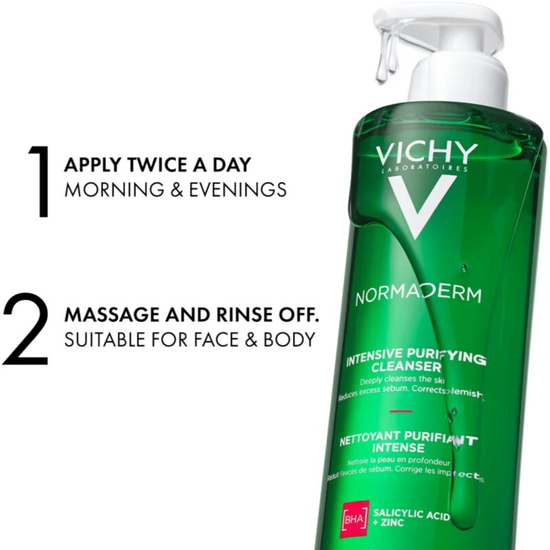 Vichy Normaderm Phytosolution mélyen tisztító gél a pattanásos bőr hibáira 400 ml