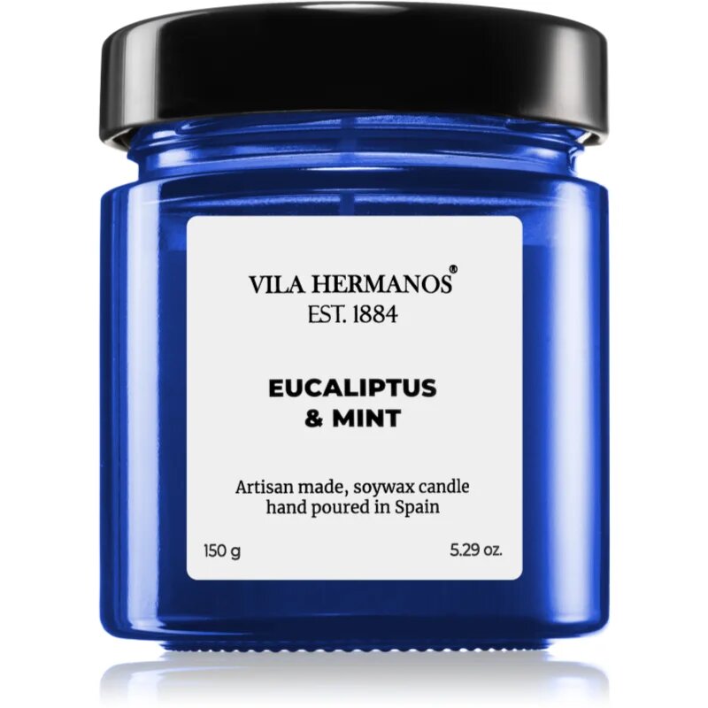 Vila Hermanos Apothecary Cobalt Blue Eucalyptus & Mint illatgyertya 150 g