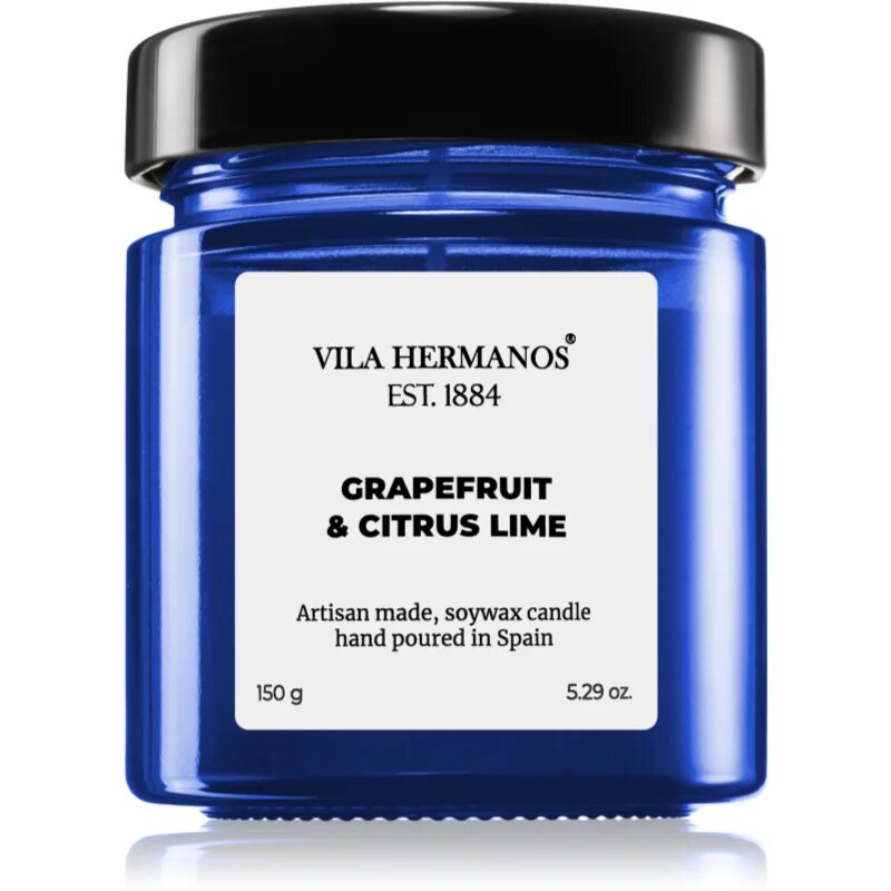 Vila Hermanos Apothecary Cobalt Blue Grapefruit & Citrus Lime illatgyertya 150 g