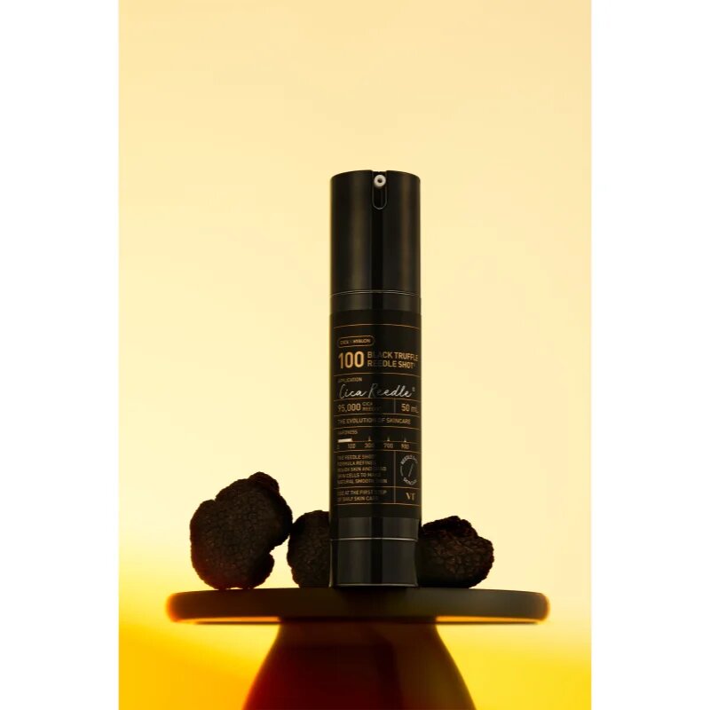 VT Cosmetics Black Truffle Reedle Shot 100 ránctalanító szérum a bőr rugalmasságának növelésére 50 ml