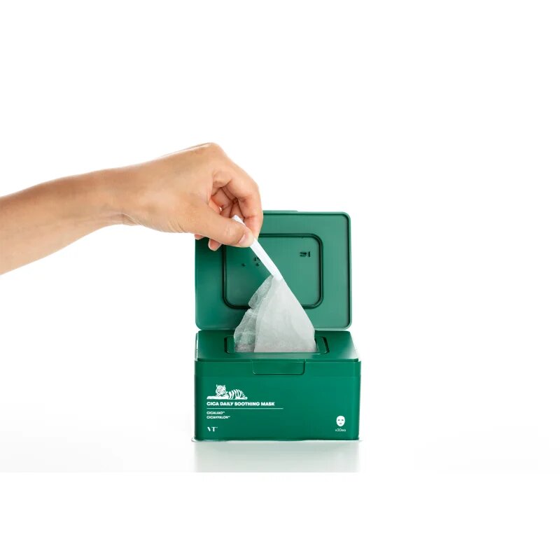 VT Cosmetics Cica Daily Soothing Mask intenzíven hidratáló maszk nyugtató hatással nagy csomagolás 30 db