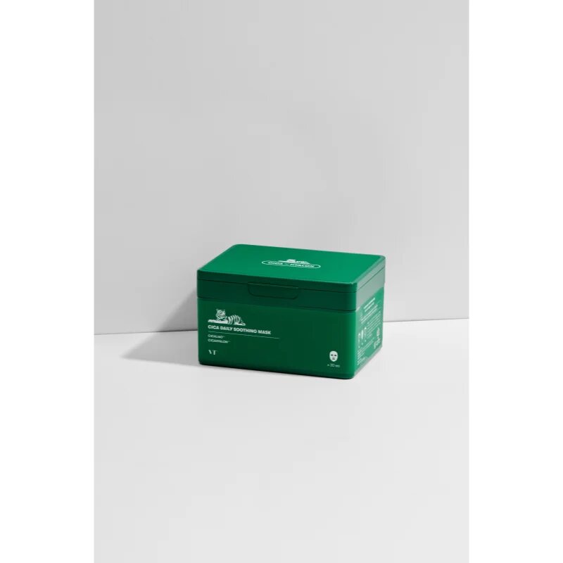 VT Cosmetics Cica Daily Soothing Mask intenzíven hidratáló maszk nyugtató hatással nagy csomagolás 30 db