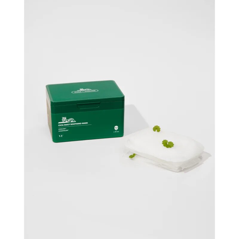 VT Cosmetics Cica Daily Soothing Mask intenzíven hidratáló maszk nyugtató hatással nagy csomagolás 30 db
