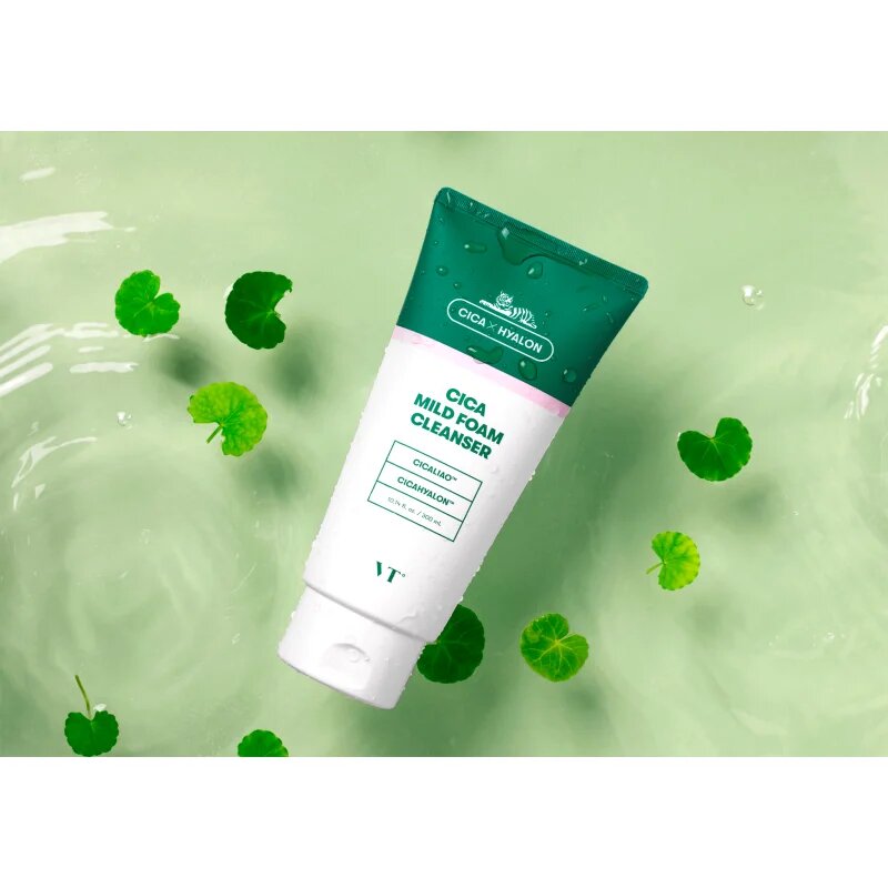 VT Cosmetics Cica Mild Foam Cleanser finoman tisztító hab nyugtató hatással 300 ml