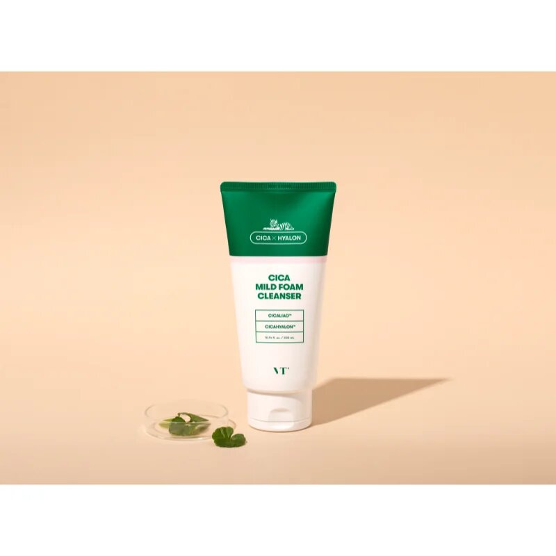 VT Cosmetics Cica Mild Foam Cleanser finoman tisztító hab nyugtató hatással 300 ml