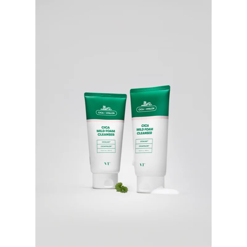 VT Cosmetics Cica Mild Foam Cleanser finoman tisztító hab nyugtató hatással 300 ml