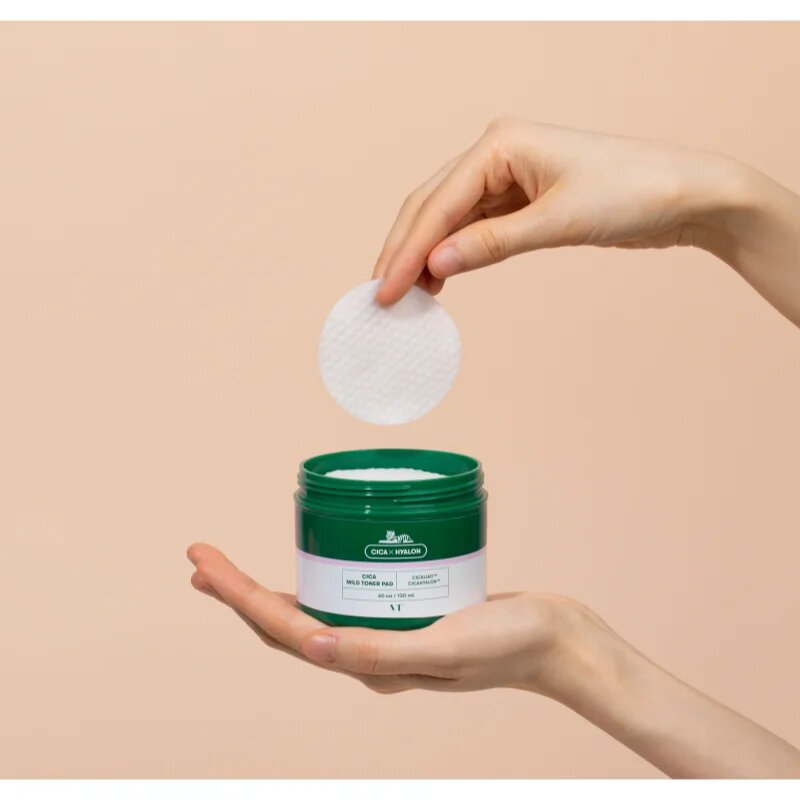 VT Cosmetics Cica Mild Toner Pad arctisztító peeling párnácskát nyugtató hatással 60 db