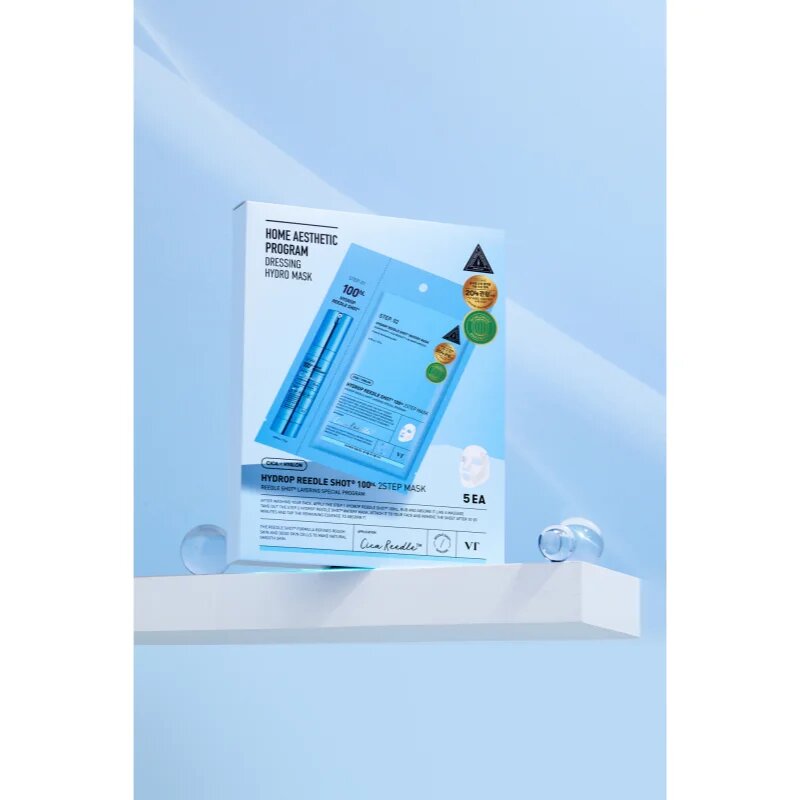 VT Cosmetics Hydrop Reedle Shot 100hL 2 Step Mask intenzív hidratáló maszk kétfázisú bőrápoláshoz 28.5 g