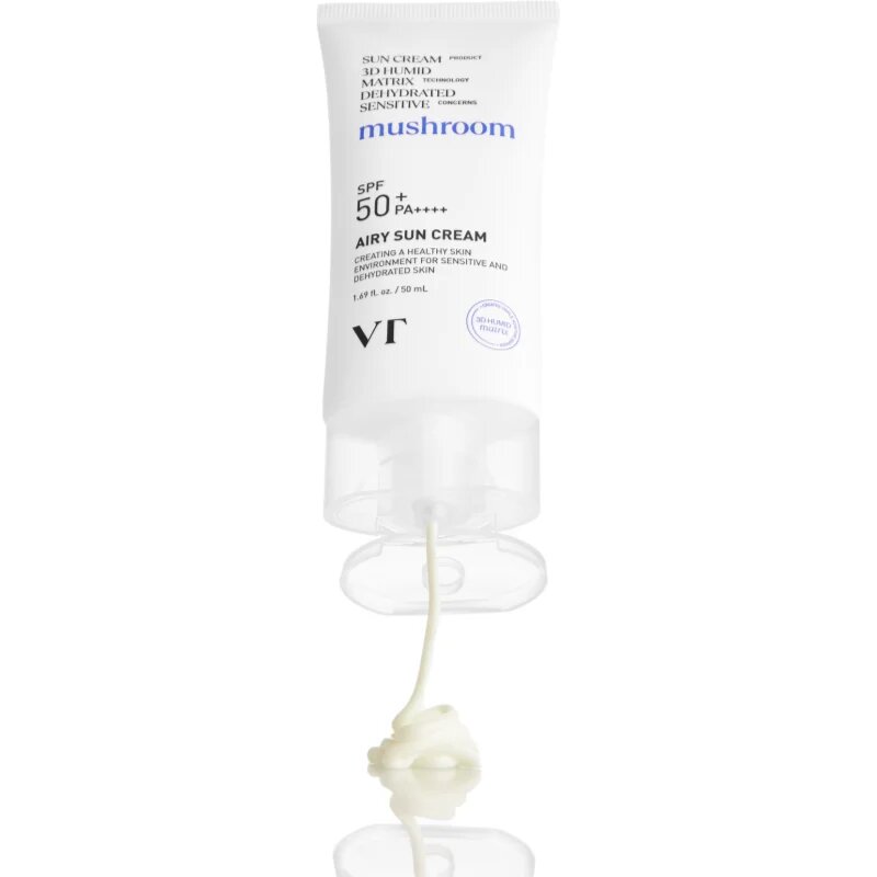 VT Cosmetics Mushroom Airy Sun Cream védőkrém az egész arcra hidratáló hatással SPF 50+ 50 ml