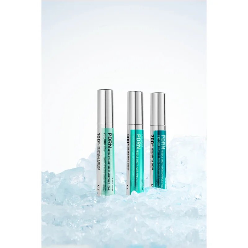 VT Cosmetics PDRN Reedle Shot Hair Ampoule 700 szérum a fejbőrre a haj növekedéséért és megerősítéséért a hajtövektől kezdve 15 ml