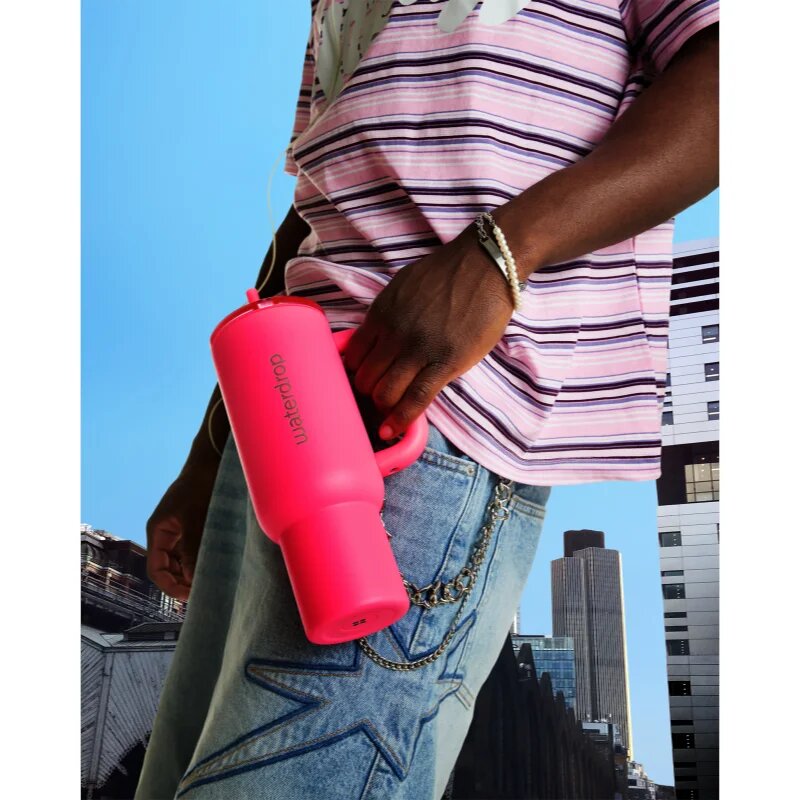 Waterdrop Explorer Tumbler rozsdamentes termosz szívószállal ( limitált kiadás) Neon Pink 1 db