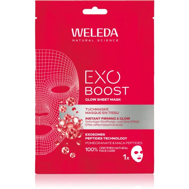 Weleda Exo Boost fehérítő gézmaszk a feszes bőrért 20 ml