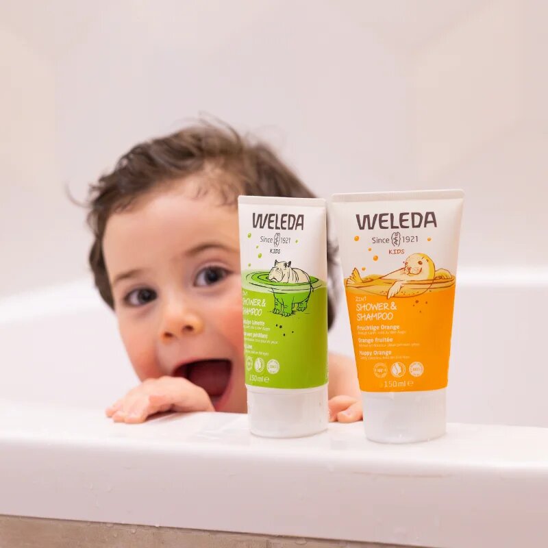 Weleda Kids Cheerful Lime tusoló krém és sampon gyermekeknek 2 az 1-ben 150 ml