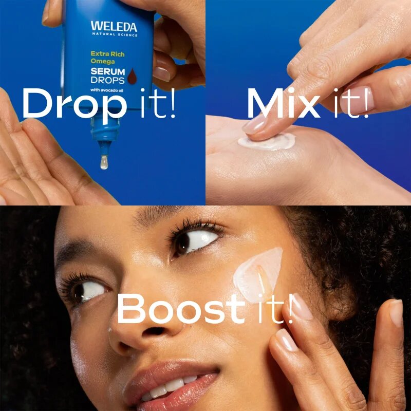Weleda Serum Drops Extra Rich Omega erősítő szérum a táplálásért és hidratálásért 30 ml