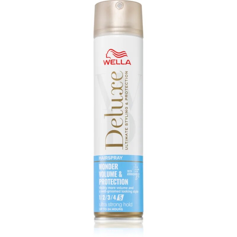 Wella Deluxe Wonder Volume & Protection Hajlakk az extra erős tartásért dús és fényes hajért 250 ml