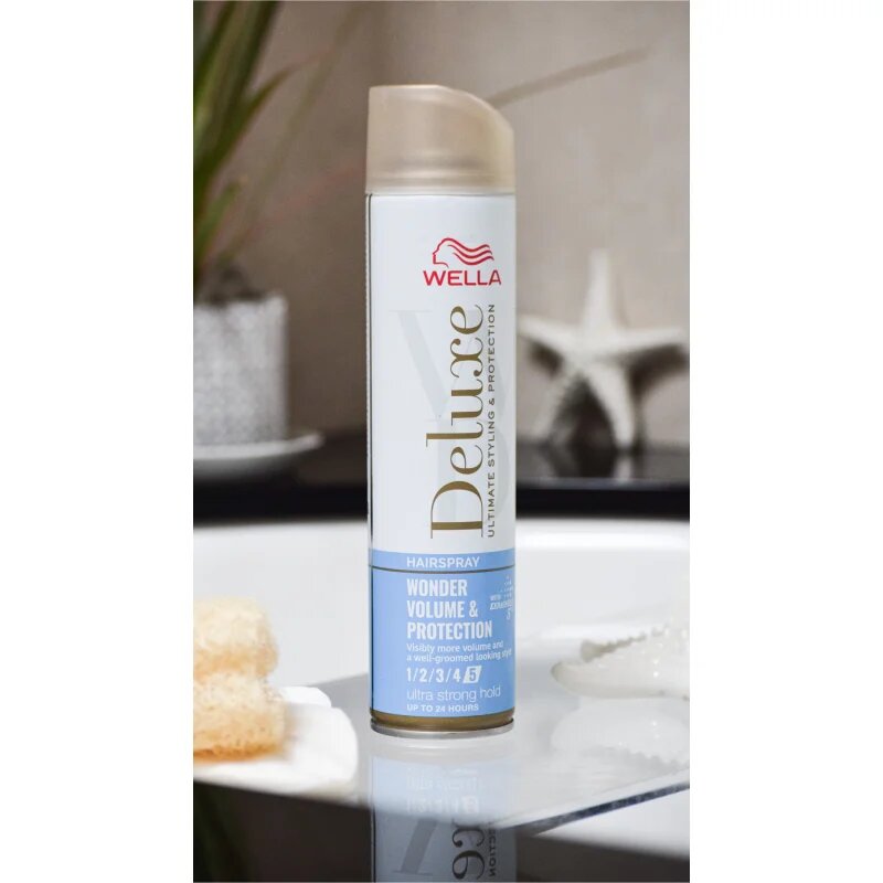 Wella Deluxe Wonder Volume & Protection Hajlakk az extra erős tartásért dús és fényes hajért 250 ml