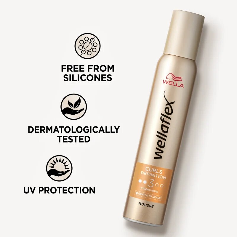 Wella flex Curls Definition fixáló hab a hullámos és göndör hajra 200 ml