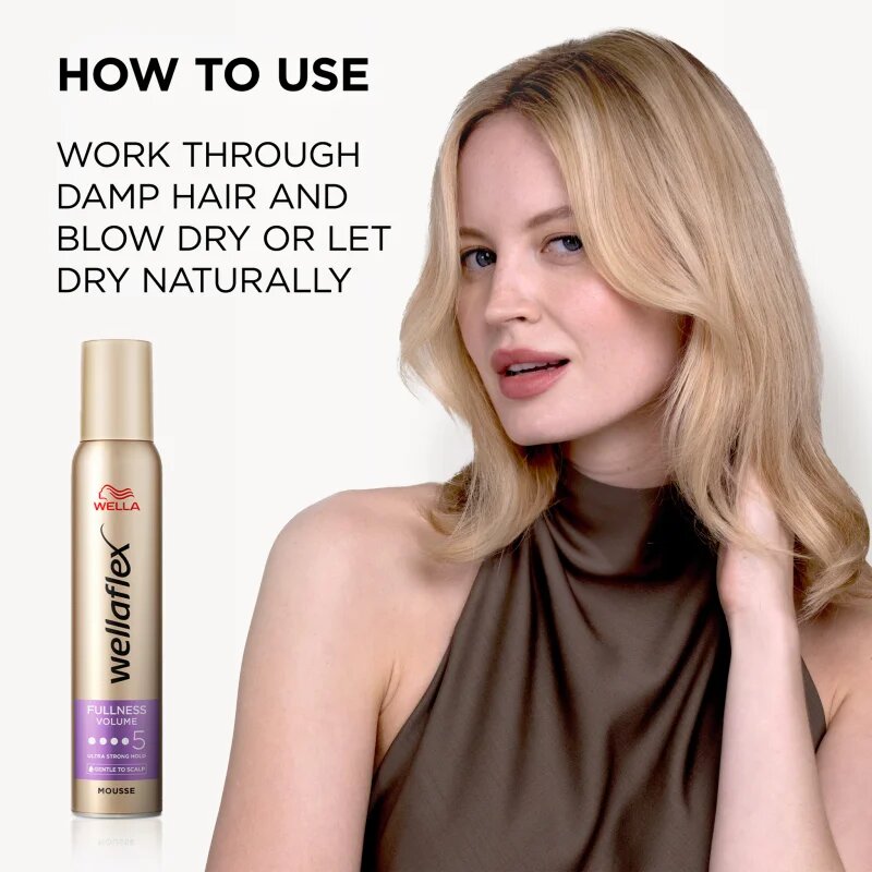 Wella flex Fullness Volume fixáló hab extra erős fixáló hatású gyenge hajra 200 ml
