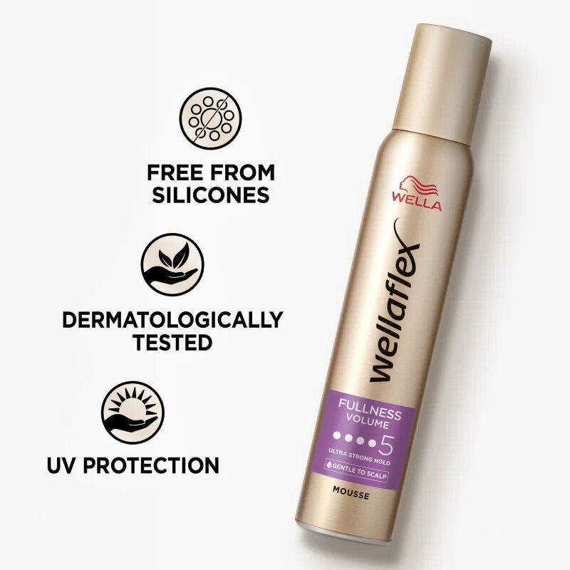 Wella flex Fullness Volume fixáló hab extra erős fixáló hatású gyenge hajra 200 ml