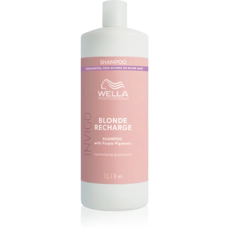 Wella Professionals Invigo Blonde Recharge sampon szőke hajra semlegesíti a sárgás tónusokat 1000 ml