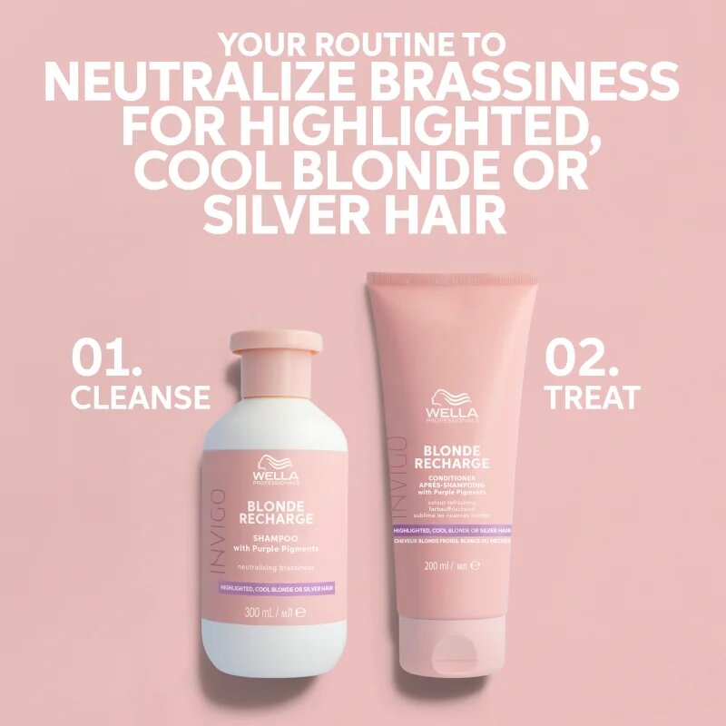 Wella Professionals Invigo Blonde Recharge sampon szőke hajra semlegesíti a sárgás tónusokat 1000 ml