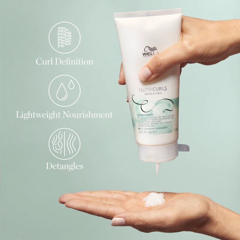 Wella Professionals Nutricurls Waves & Curls tápláló kondícionáló a könnyű kifésülésért 1000 ml