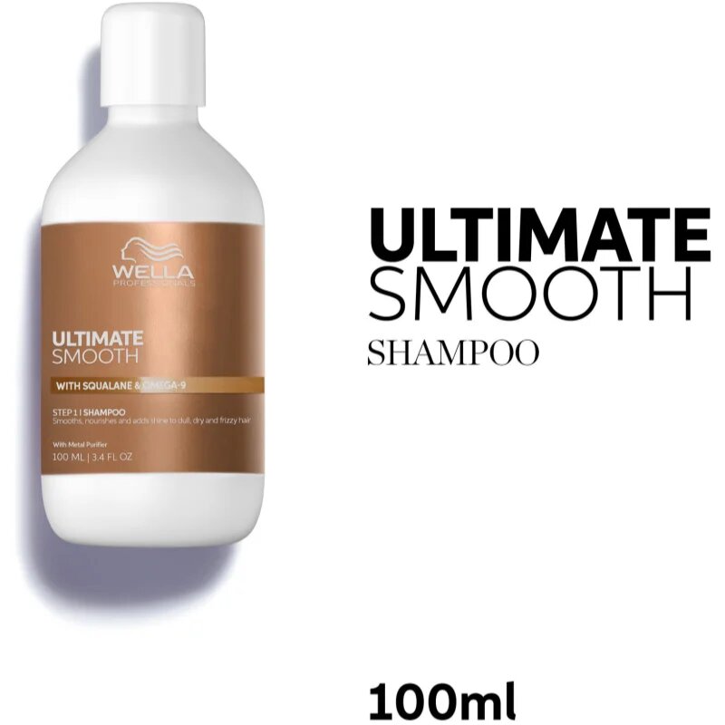 Wella Professionals Ultimate Smooth Shampoo intenzív tápláló sampon a fénylő és selymes hajért 100 ml