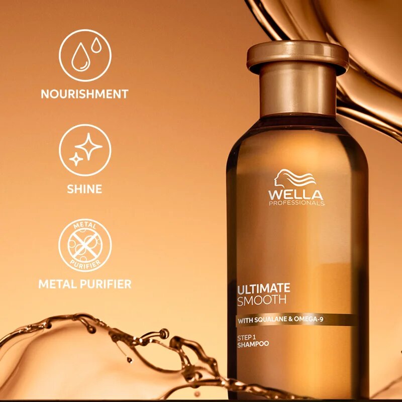 Wella Professionals Ultimate Smooth Shampoo intenzív tápláló sampon a fénylő és selymes hajért 1000 ml