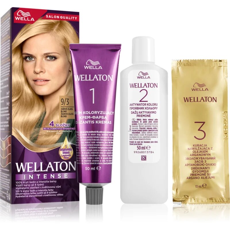 Wella ton Intense tartós hajfesték Argán olajjal árnyalat 9/3 Gold Blonde 1 db