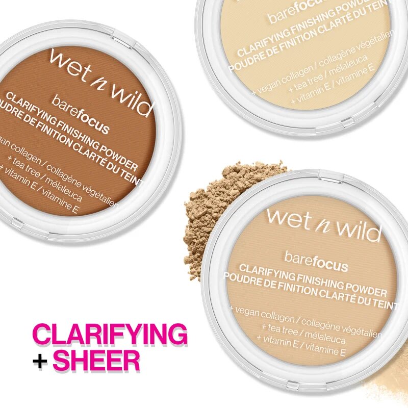 Wet n Wild BareFocus Clarifying Finishing Powder mattító púder árnyalat Fair/Light 6 g