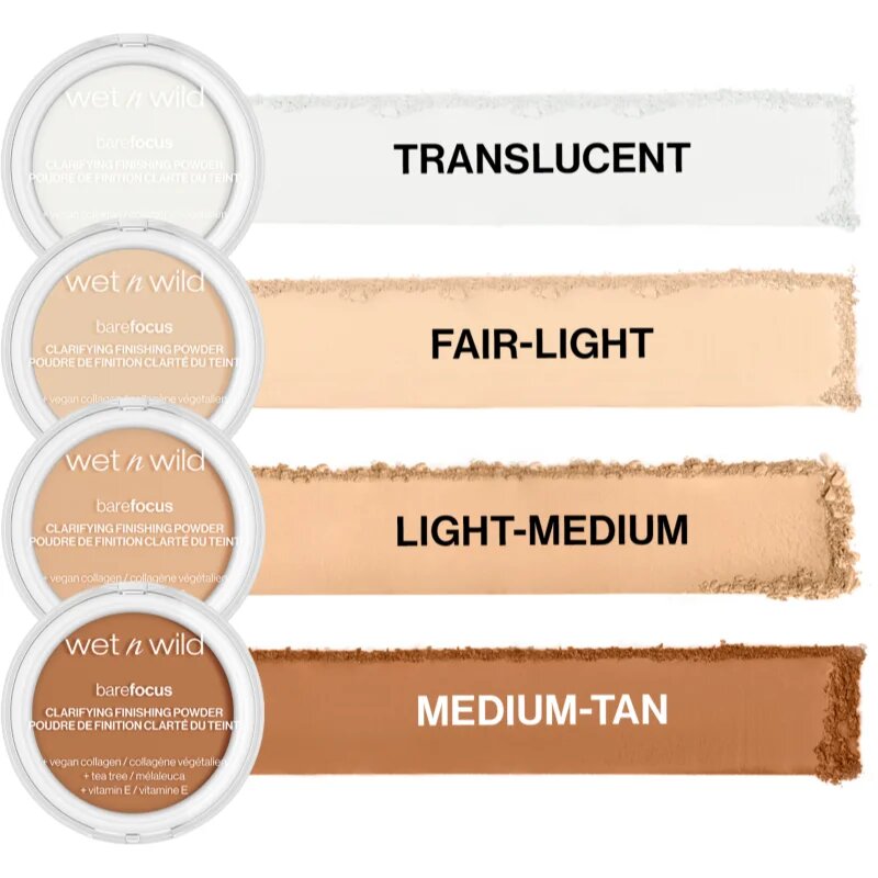 Wet n Wild BareFocus Clarifying Finishing Powder mattító púder árnyalat Medium/Tan 6 g