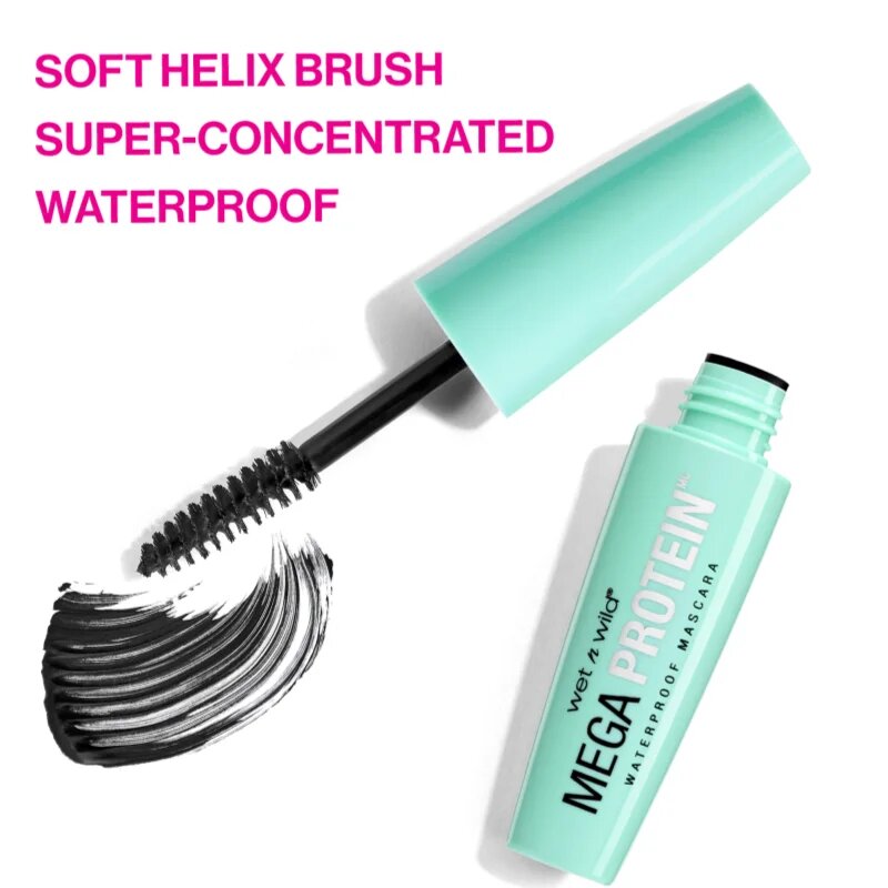 Wet n Wild MegaProtein Waterproof tápláló szempillaspirál vízálló árnyalat Very Black 6 ml
