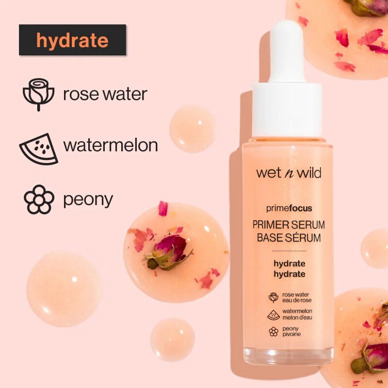 Wet n Wild PrimeFocus Hydrate bőrvilágosító alapozó szérum hidratáló hatással 30 ml