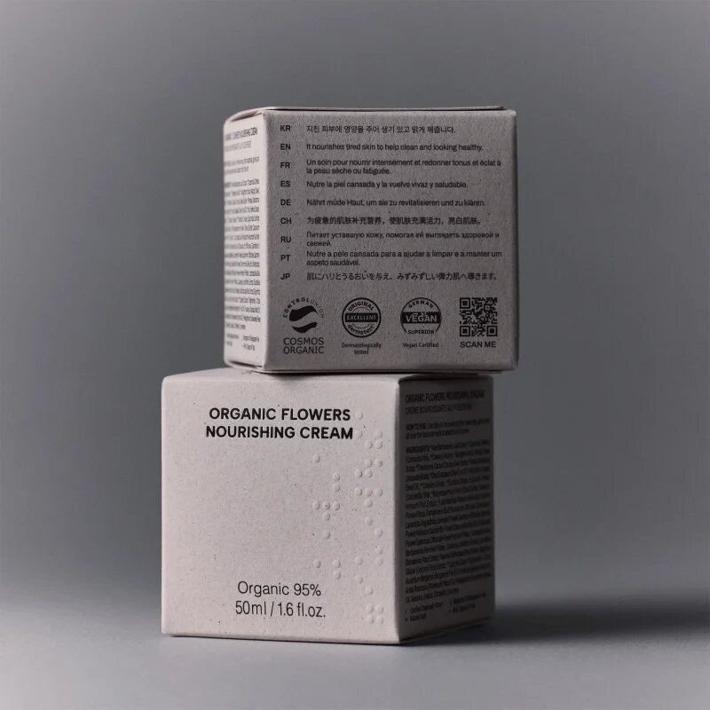 WHAMISA Organic Flowers Nourishing Cream tápláló arckrém lifting és feszesítő hatással 50 ml