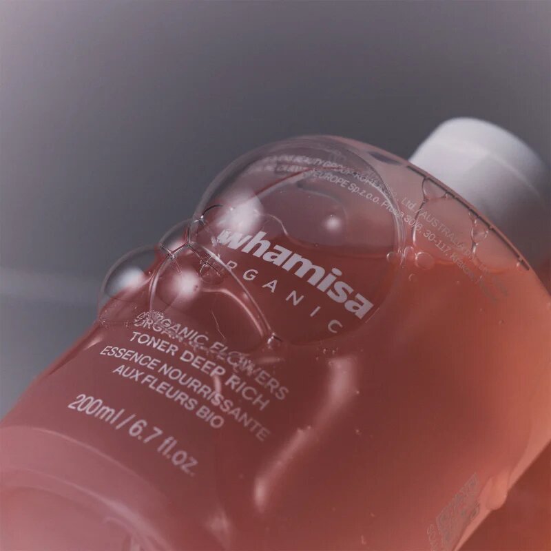 WHAMISA Organic Flowers Toner Deep Rich hidratáló és tápláló tonik a száraz és irritált bőrre 200 ml
