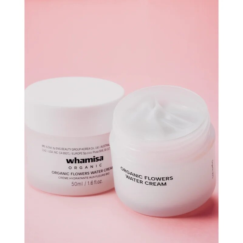 WHAMISA Organic Flowers Water Cream könnyű hidratáló krém dehidratált bőrre 50 ml