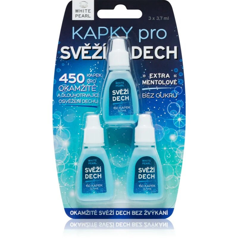 White Pearl Dental Care cseppek a lehelet frissítésére 3 x 3.7 ml