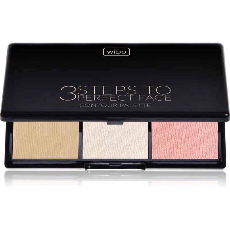 Wibo 3 Steps To Perfect Face Light Púderes highlight és kontúr paletta az arcra 10 g
