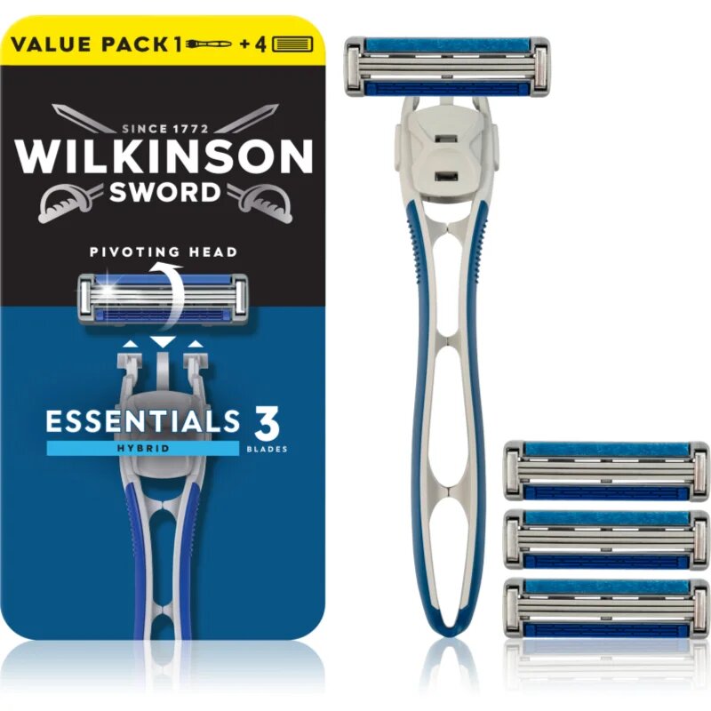 Wilkinson Sword Essentials 3 Hybrid borotva + tartalék fejek 4 db