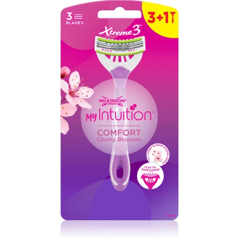 Wilkinson Sword My Intuition Xtreme 3 eldobható borotvák Comfort Cherry Blossom 4 db