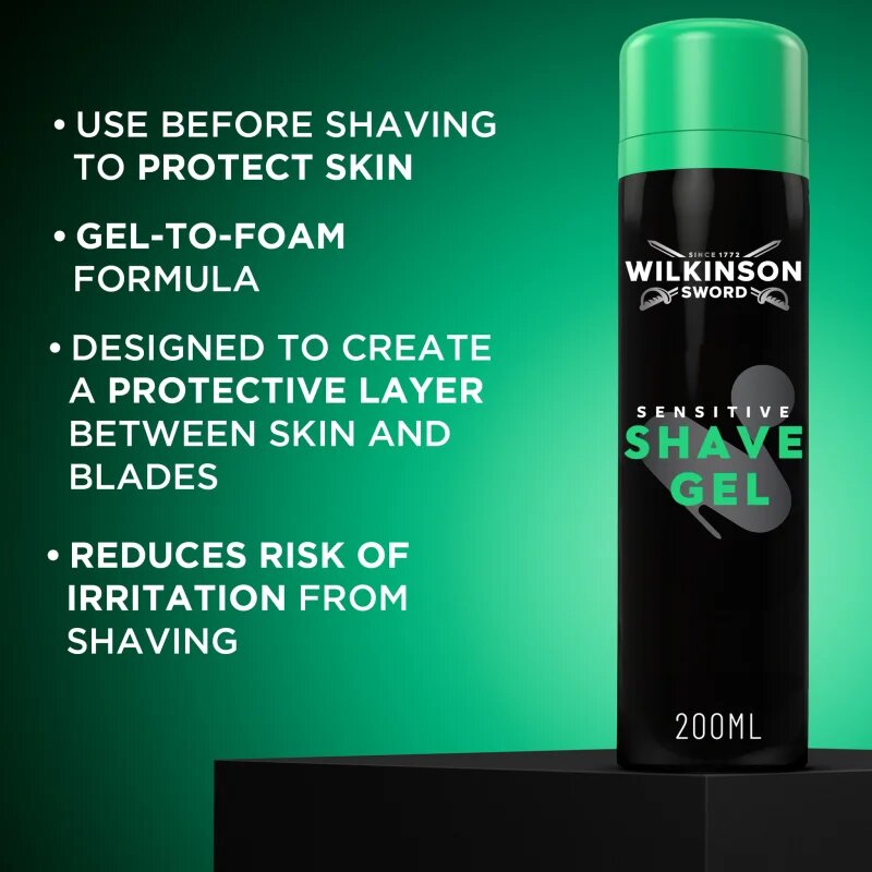Wilkinson Sword Sensitive Shave Gel habzó borotvagél uraknak 200 ml